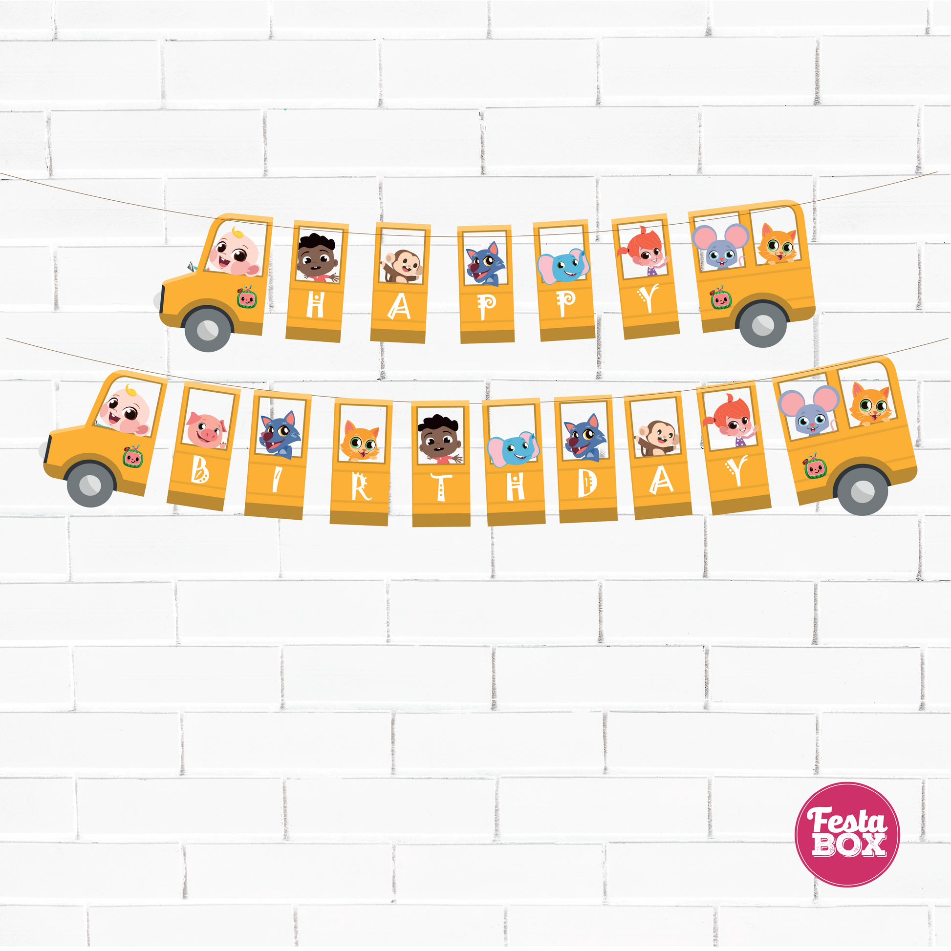 Background Banner for Birthday Party - Cocomelon Theme by Festabox - Option 1