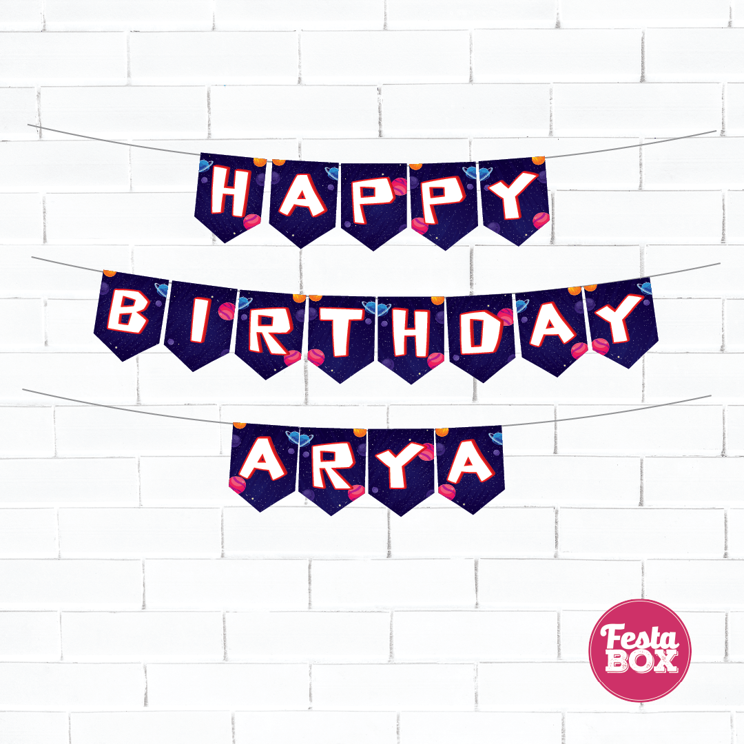 happy birthday banner personalised with name Rolox theme