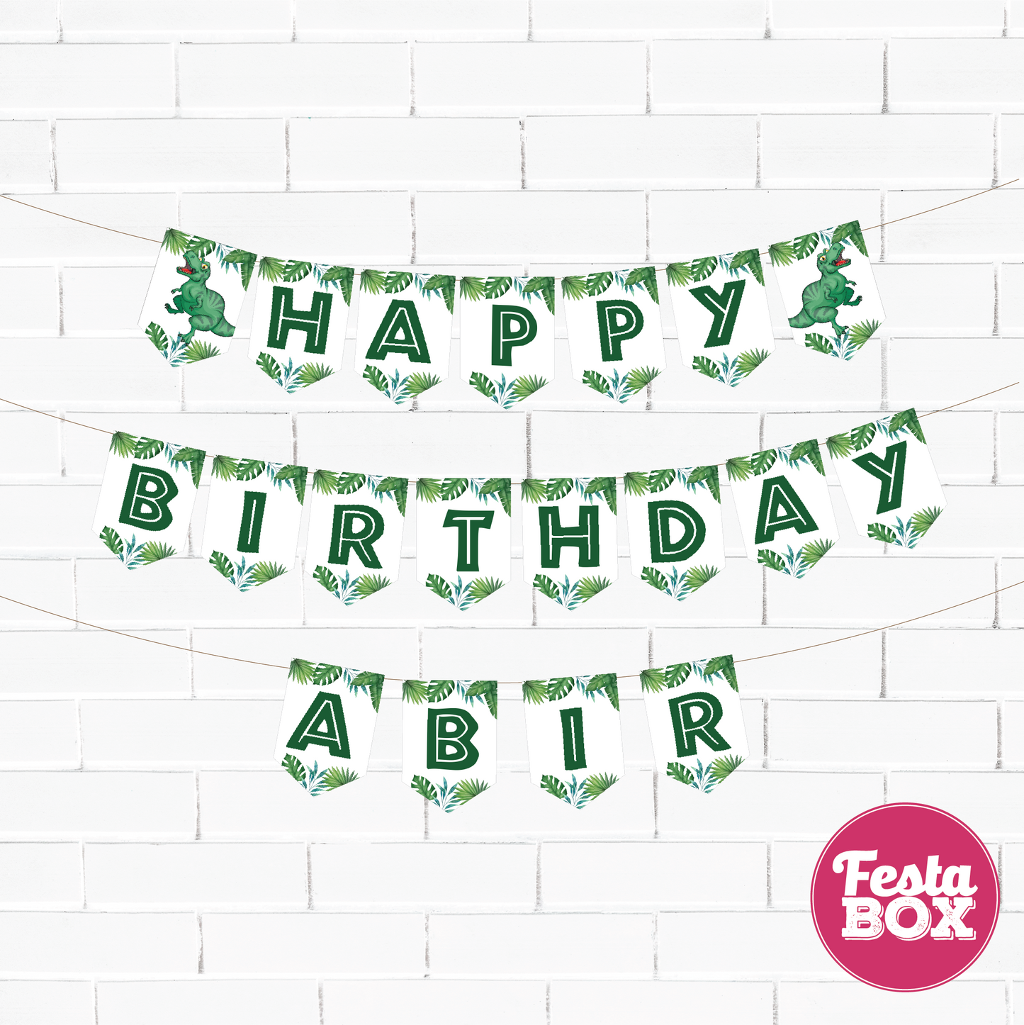 Background Banner for Birthday Party Decoration - Dinosaur Theme Option 2