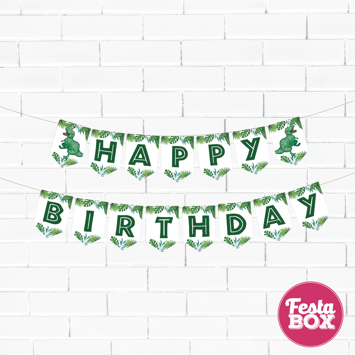 Background Banner for Birthday Party Decoration - Dinosaur Theme Option 2