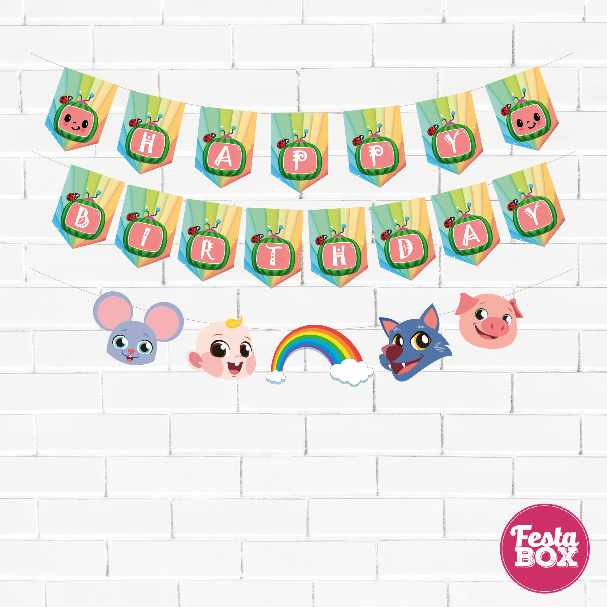 Background Banner for Birthday Party - Cocomelon Theme by Festabox - Option 2