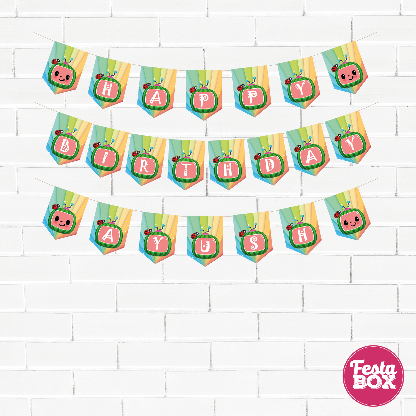 Background Banner for Birthday Party - Cocomelon Theme by Festabox - Option 2
