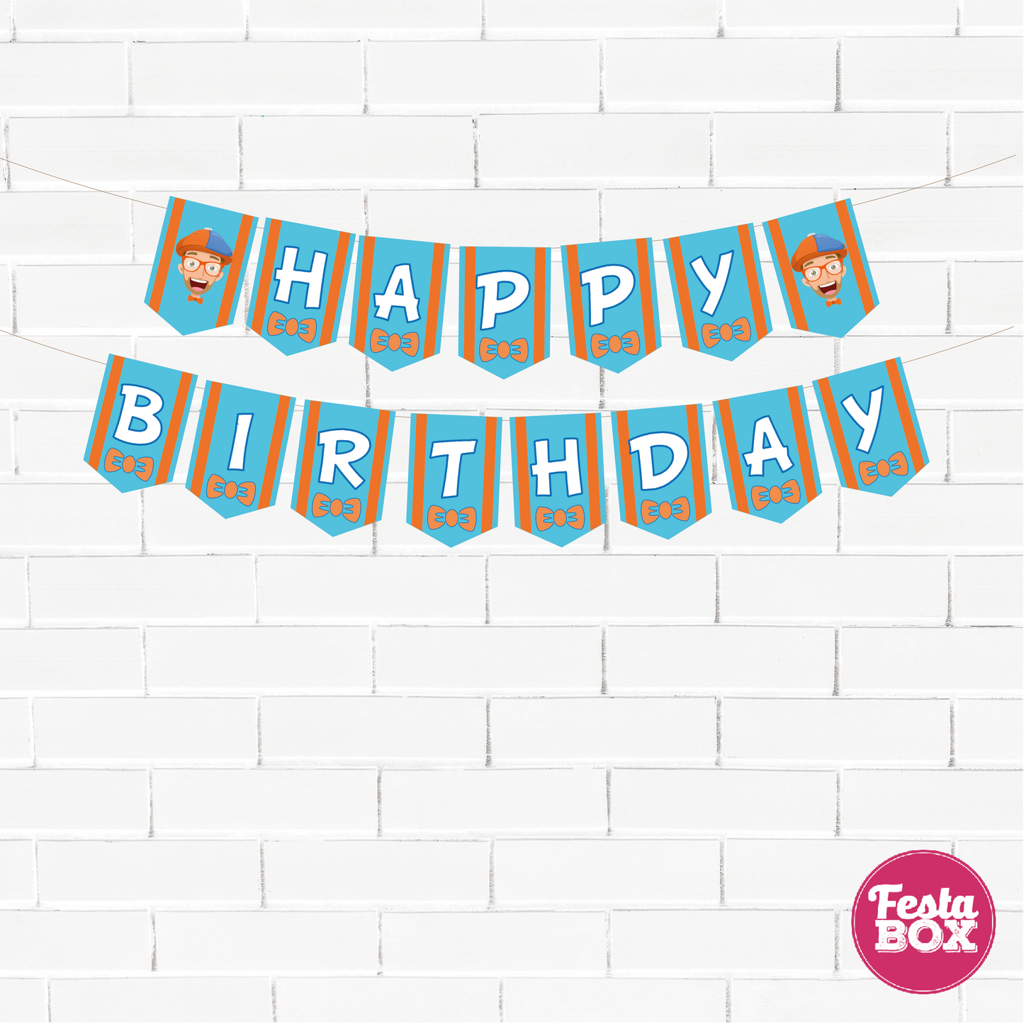 Background Banner for Birthday Party - Blippi Theme by Festabox - Option 1