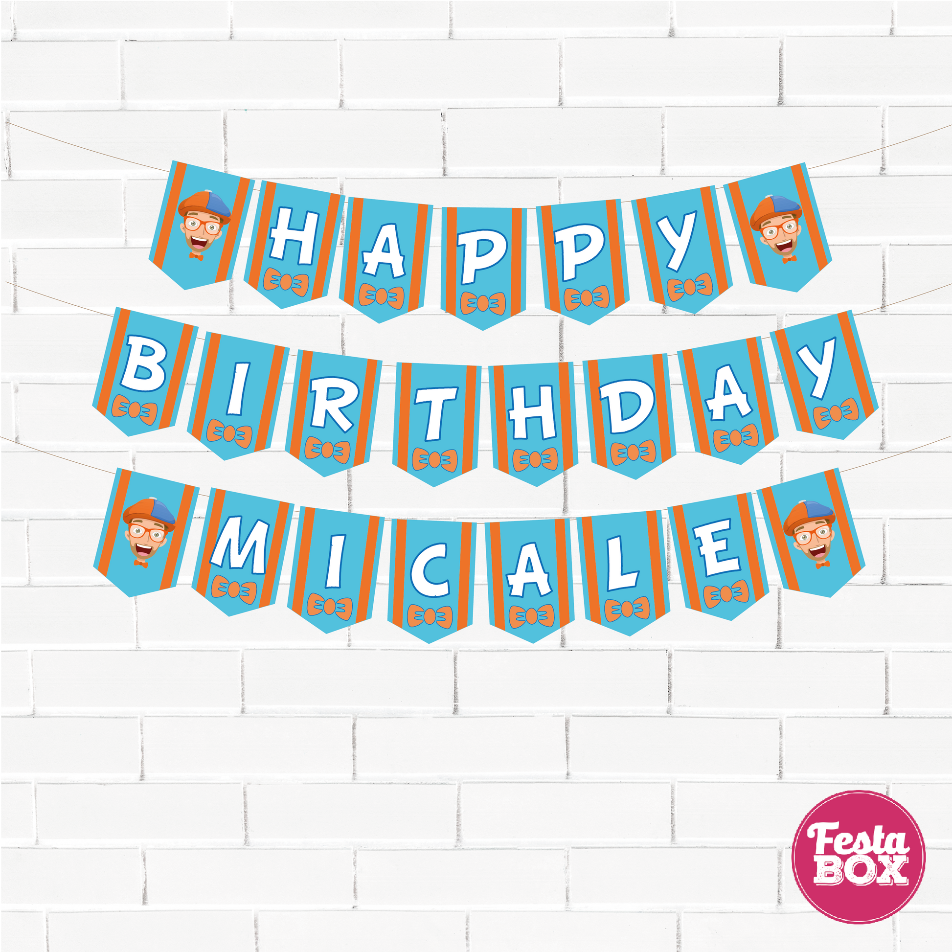 Background Banner for Birthday Party - Blippi Theme by Festabox - Option 1