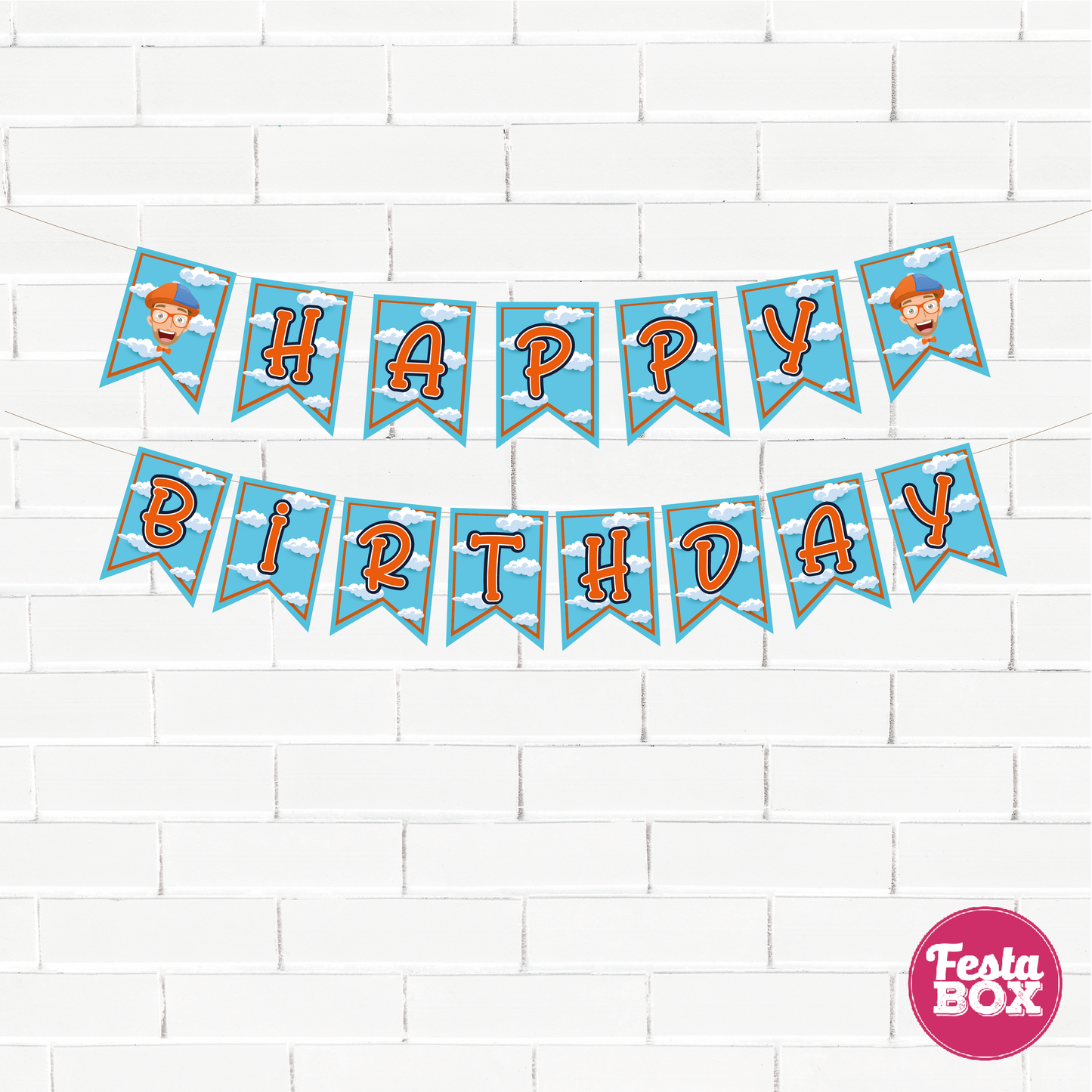 Background Banner for Birthday Party - Blippi Theme by Festabox - Option 3