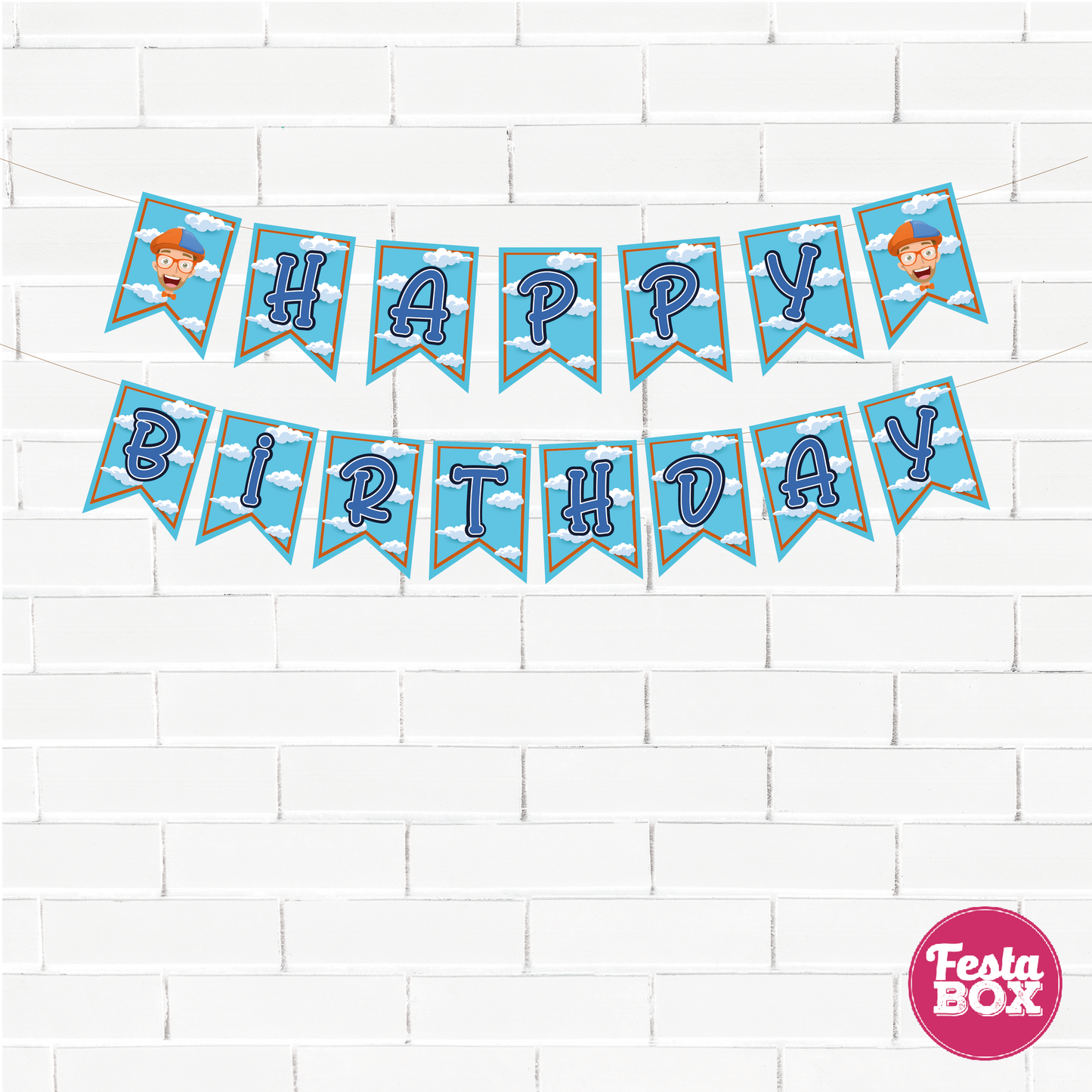 Background Banner for Birthday Party - Blippi Theme by Festabox - Option 2