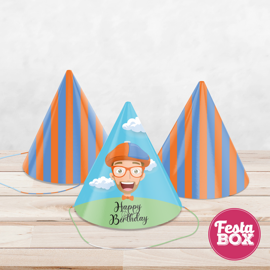 Birthday Celebration Caps - Blippi Theme (Set of 6) - Assorted