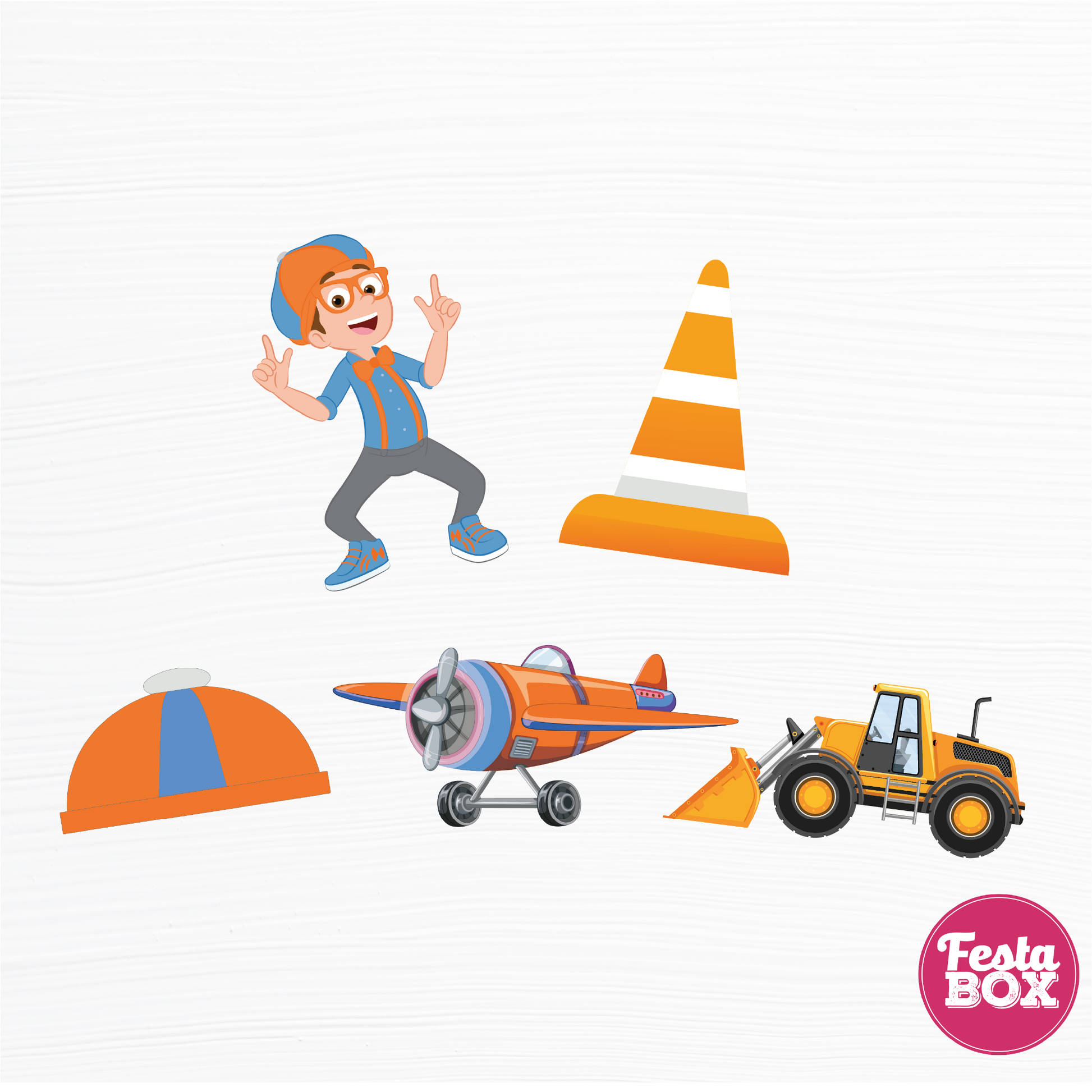 Birthday party cutouts - Blippi Theme