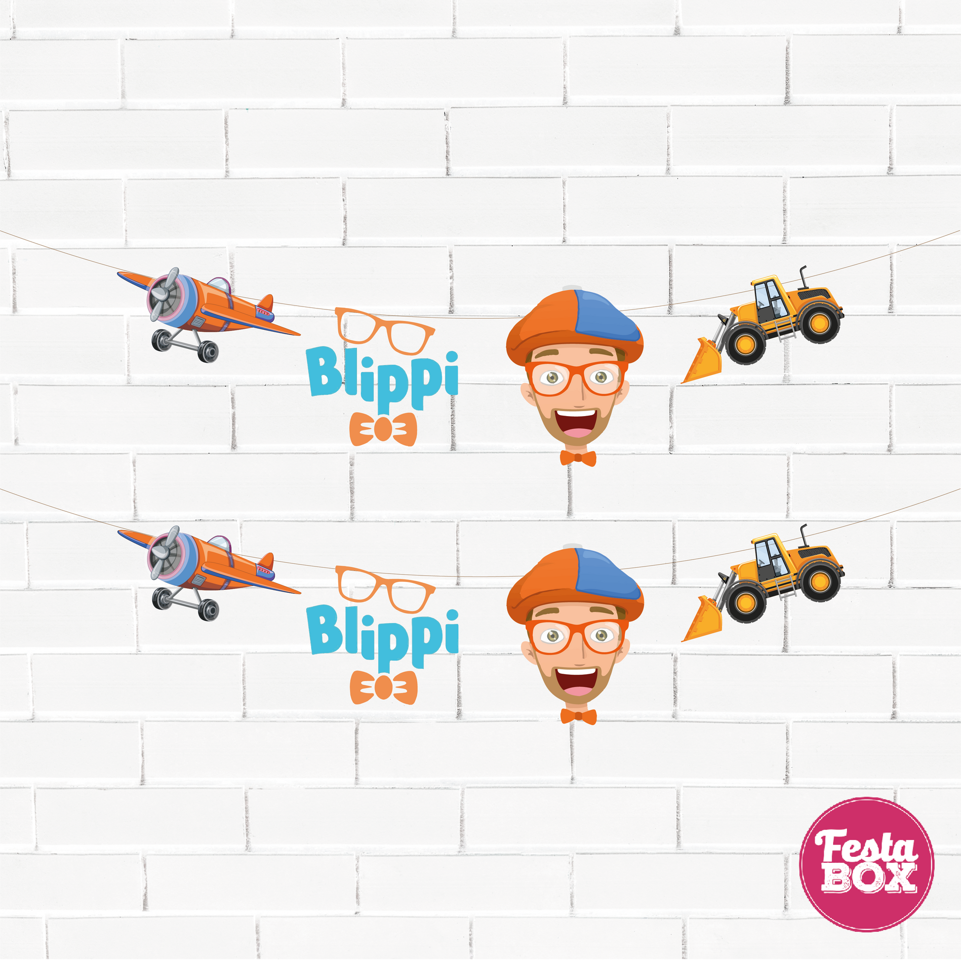 Background Banner for Birthday Party - Blippi Theme by Festabox - Option 3