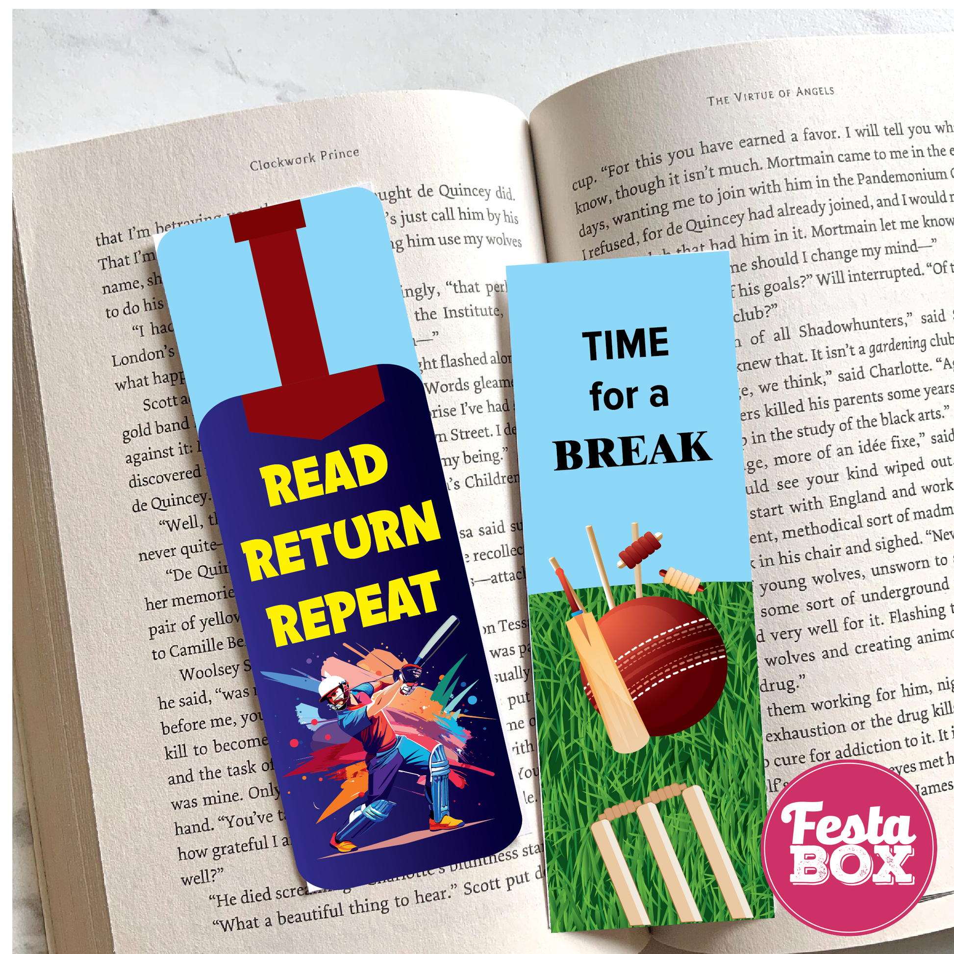 Bookmarks – Return Gifts for Birthday Party - Cricket Theme (Set of 6 Pairs)