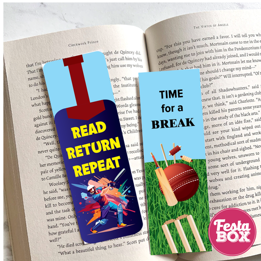 Bookmarks – Return Gifts for Birthday Party - Cricket Theme (Set of 6 Pairs)