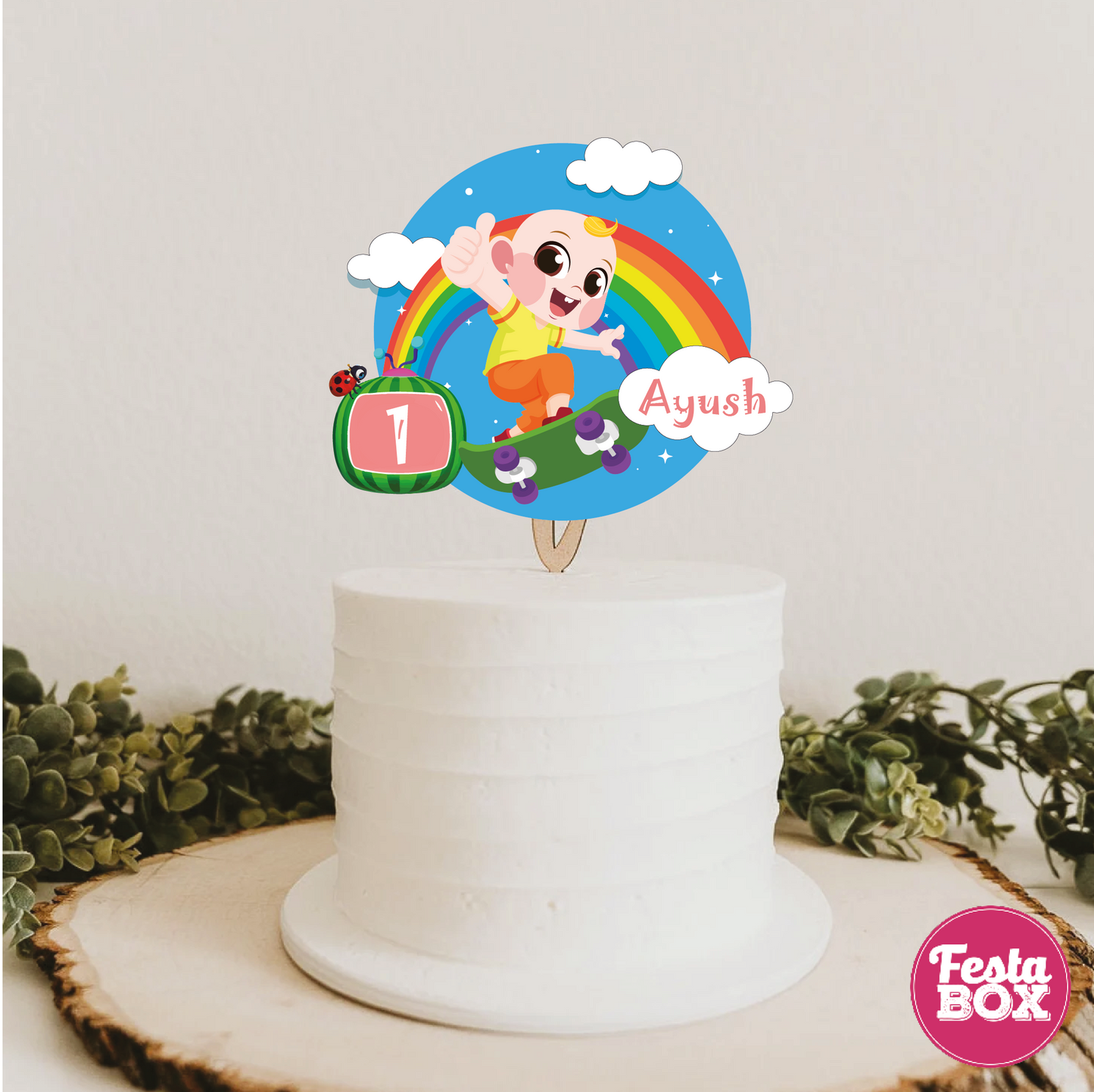 Cake Topper for Birthday Party - Cocomelon Theme by Festabox - Option 2