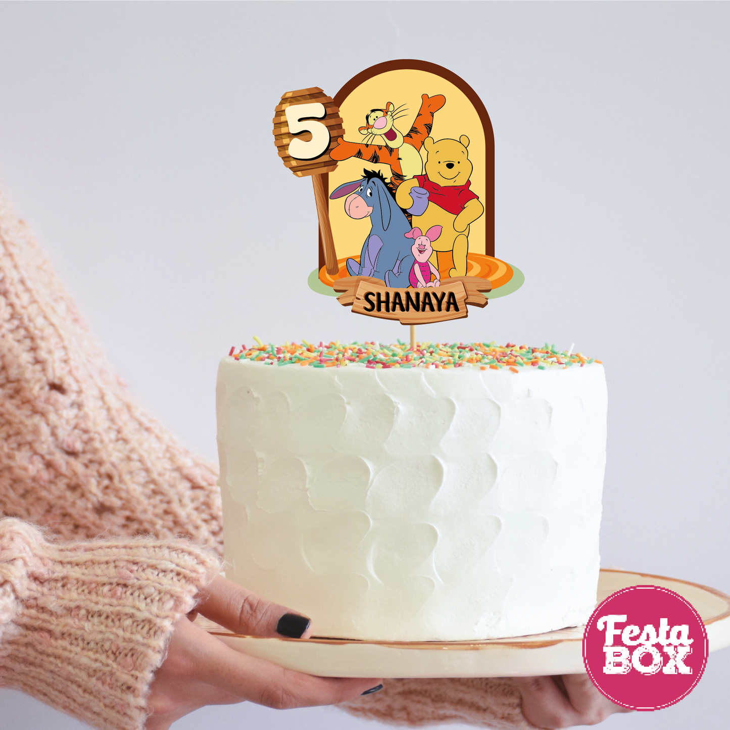 Cake Topper for Birthday Party Decoration - Winnie the Pooh Theme