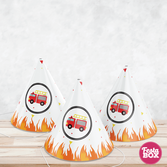 Birthday Celebration Caps - Firetruck Theme (Set of 6) - Option 1