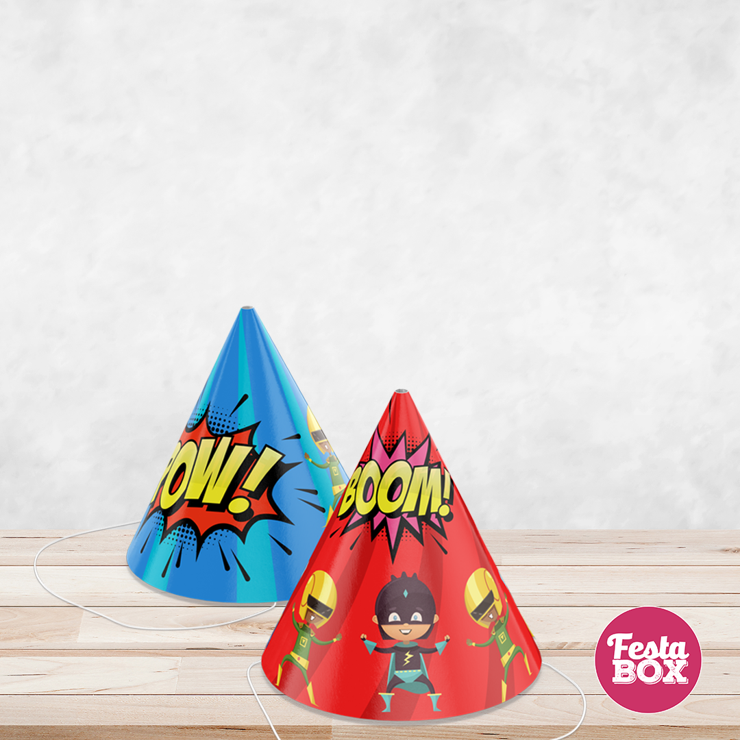 Birthday Celebration Caps - Superhero Theme (Set of 6) - Assorted