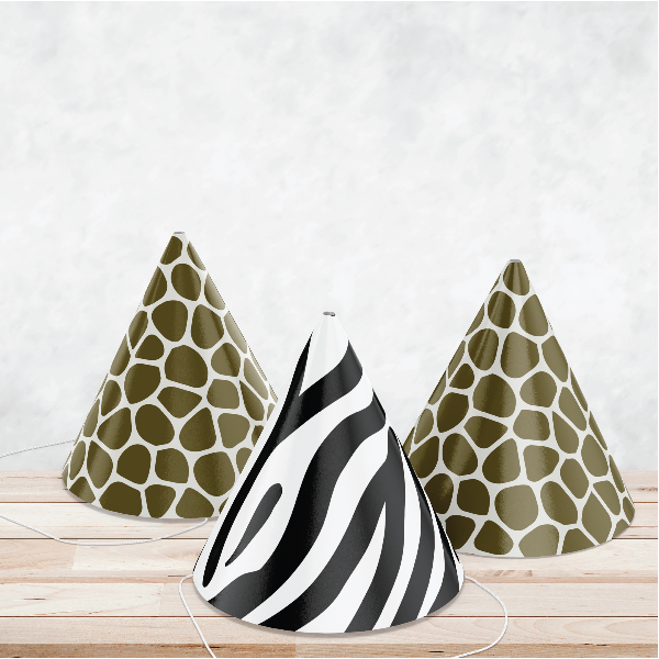 Birthday Celebration Caps - Jungle Safari Theme (Set of 6) - Assorted