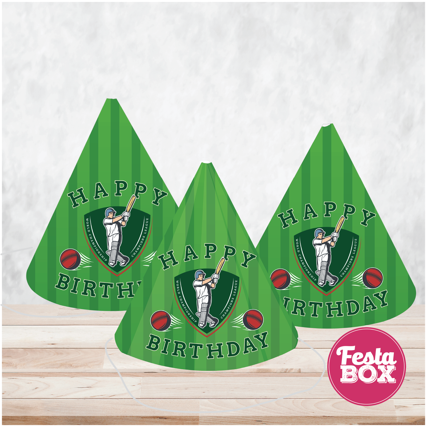 Birthday Celebration Caps - Cricket Theme - Option 2