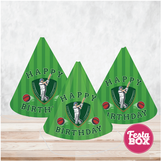 Birthday Celebration Caps - Cricket Theme - Option 2
