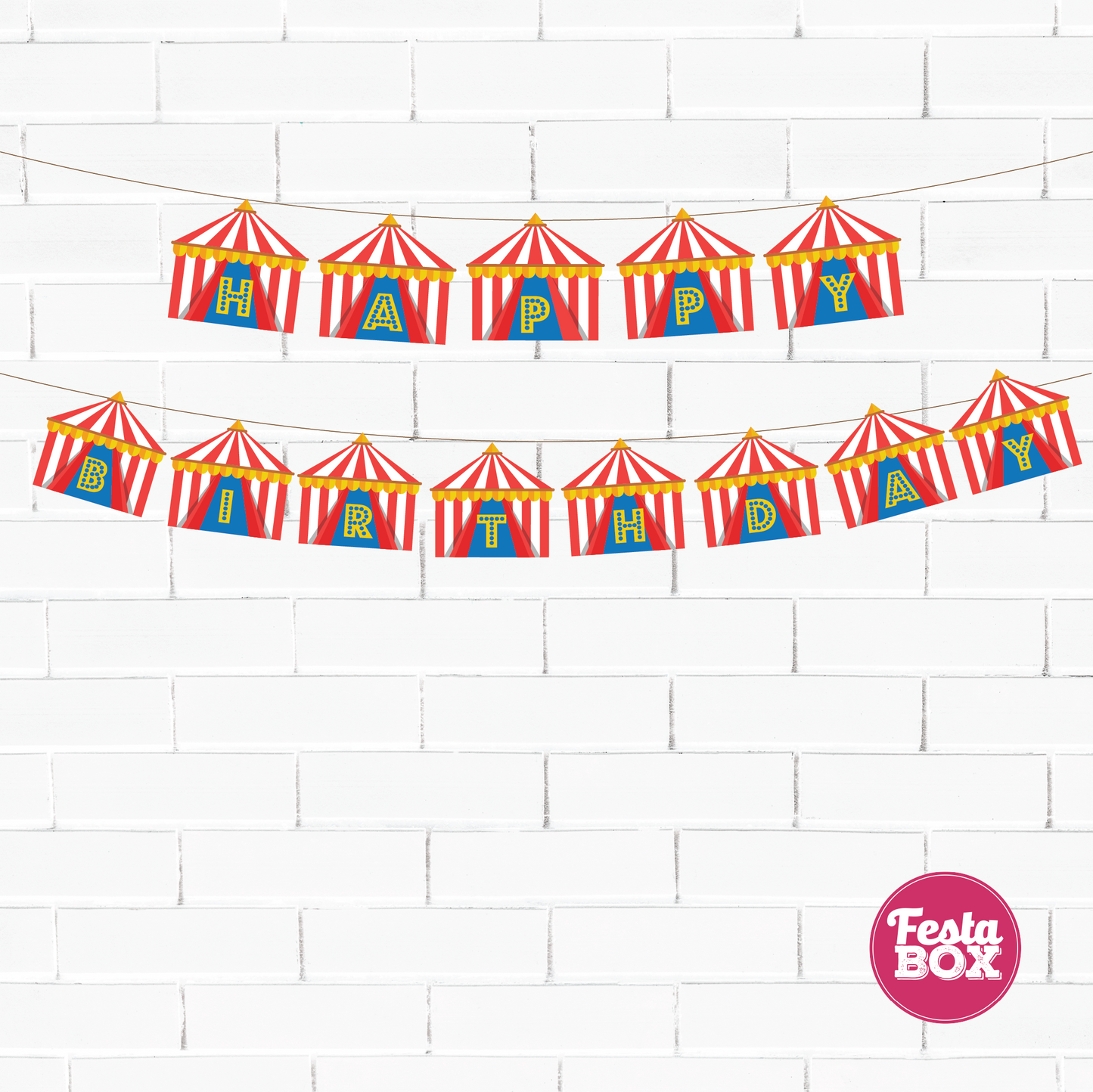 Background Banner for Birthday Party - Carnival Theme by Festabox - Option 2