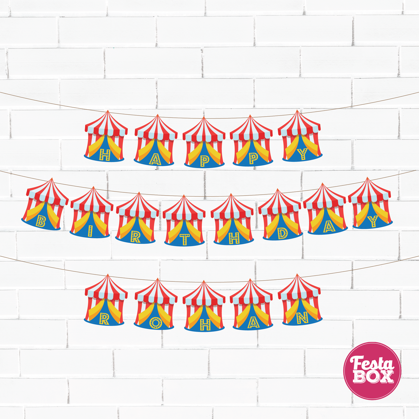 Background Banner for Birthday Party - Carnival Theme by Festabox - Option 3 with name