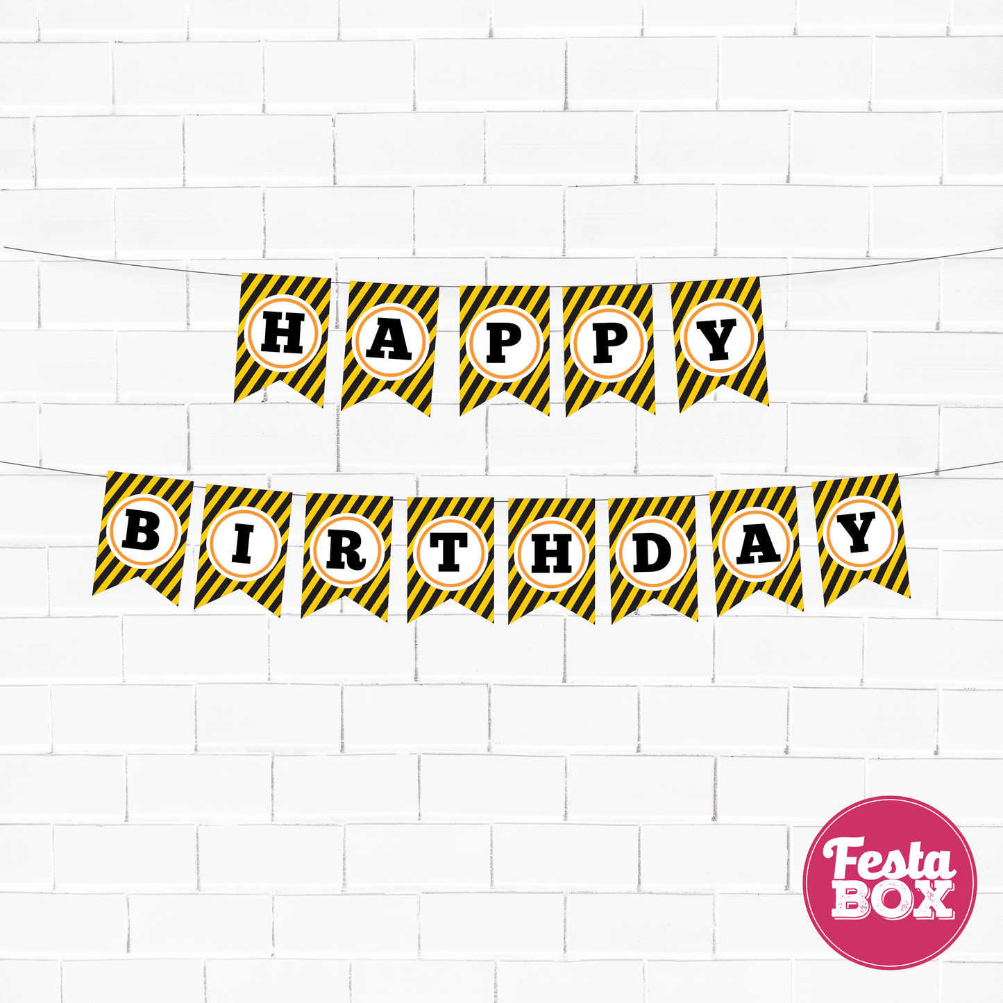 Happy birthday banner- Construction Theme by Festabox - Option 1
