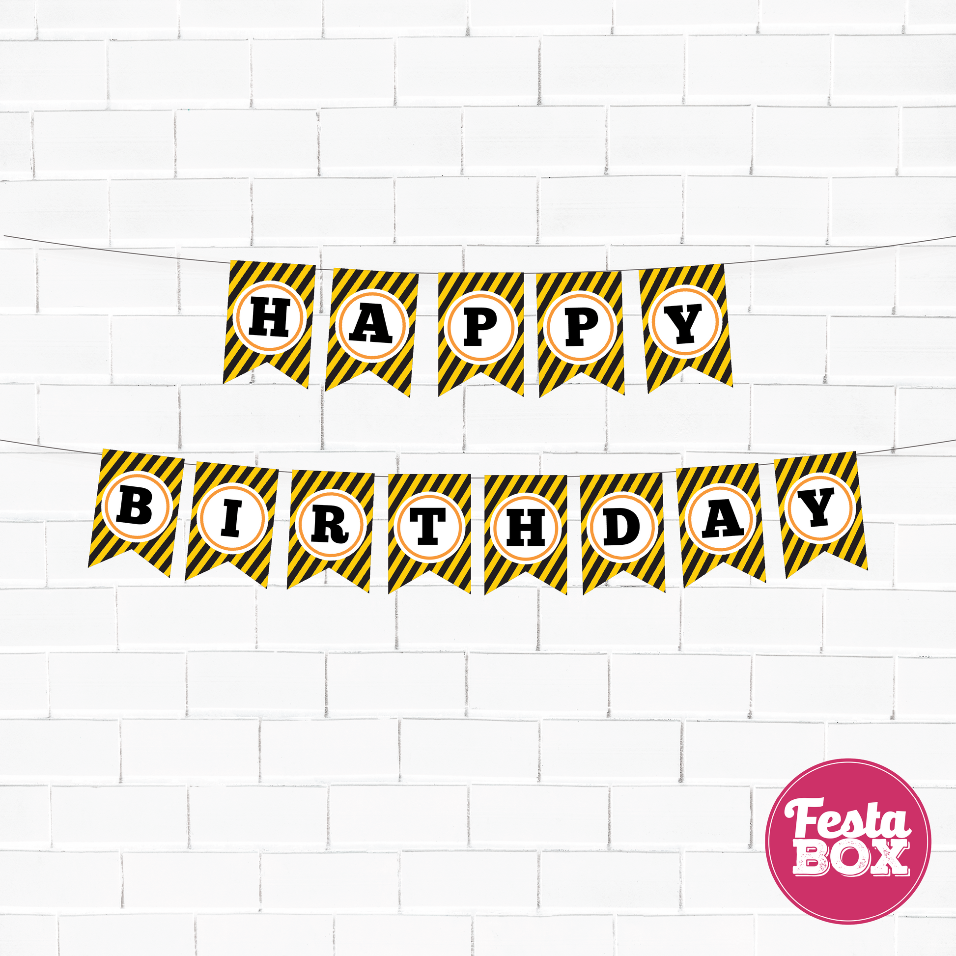 Happy birthday banner- Construction  Theme by Festabox - Option 1
