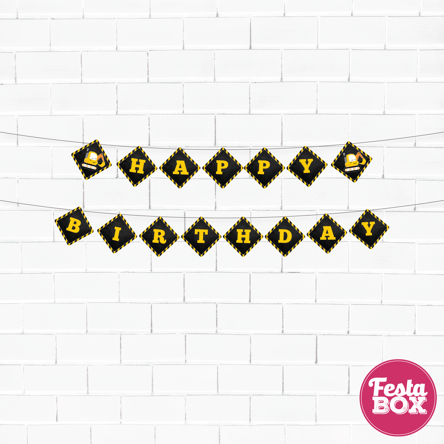 Happy birthday banner - Construction Theme by Festabox - Option 2