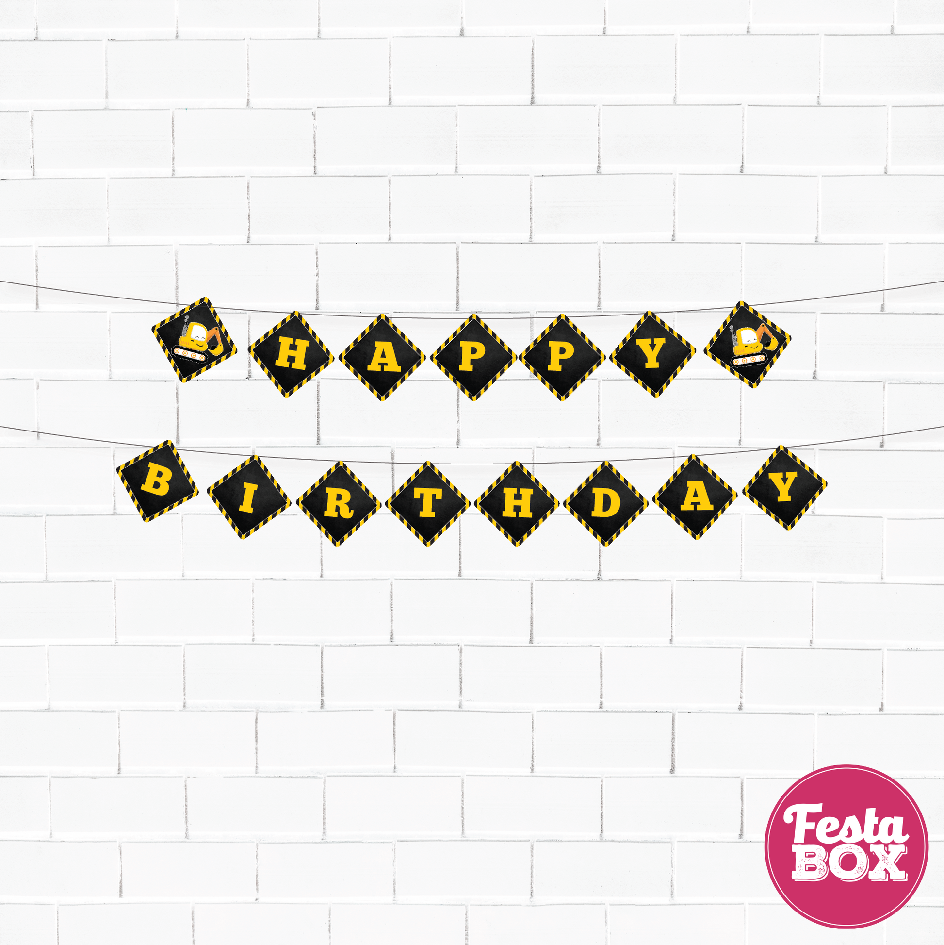 Happy birthday banner - Construction  Theme by Festabox - Option 2