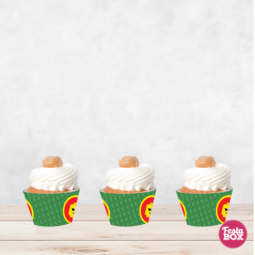 Cupcake Wrappers for Birthday Party Decoration - Lego theme