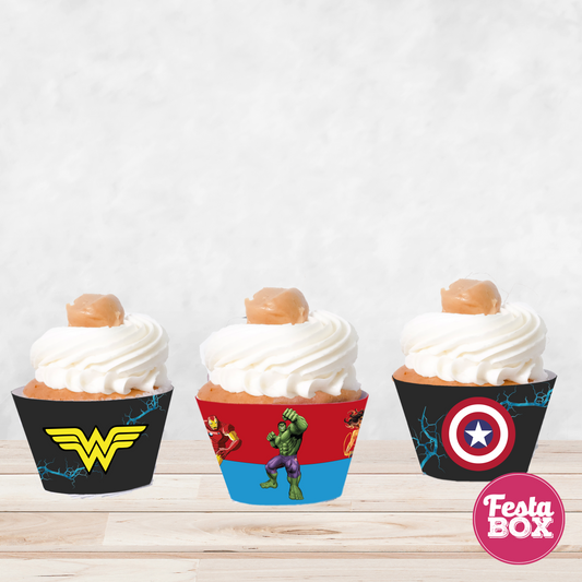 Cupcake Wrappers for Birthday Party Decoration - Avengers Theme - Assorted