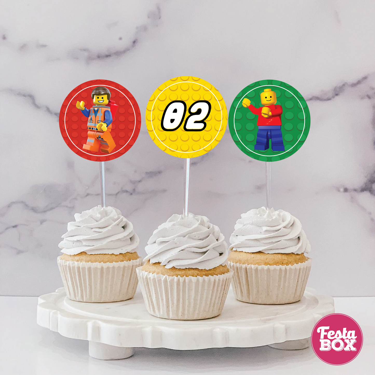 Cupcake Topper - Lego Theme