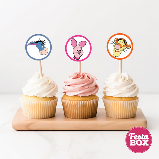 Cupcake Topper for Birthday Party - Winnie The Pooh Theme
