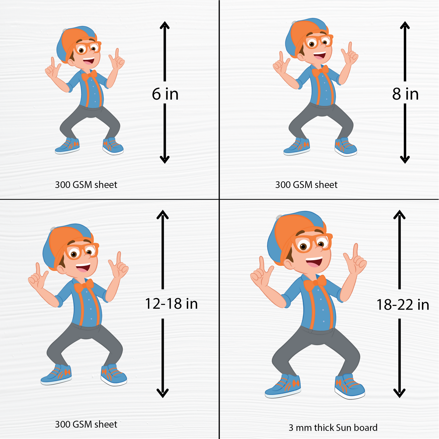 Birthday party cutouts - Blippi Theme