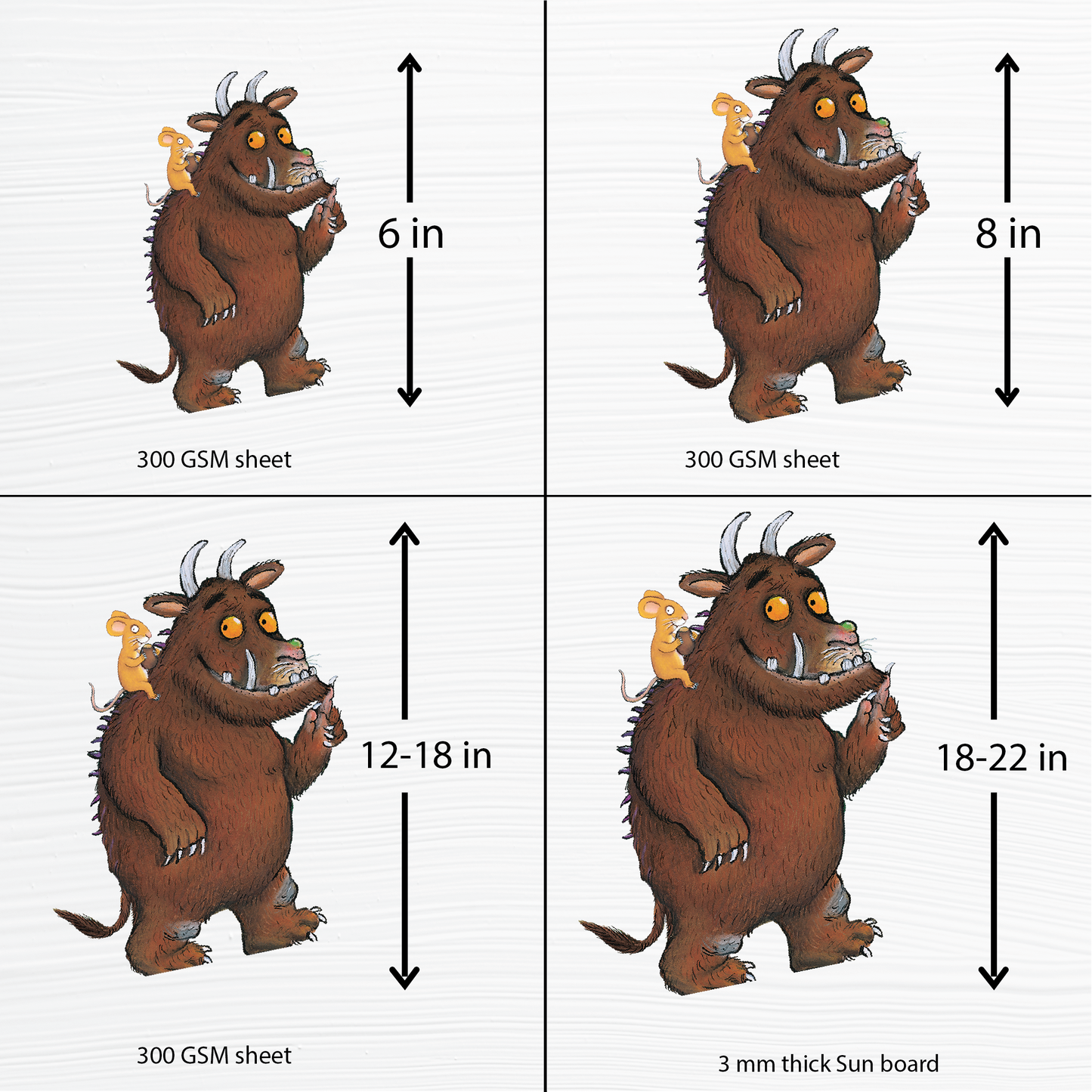 Birthday party cutouts - Gruffalo Theme