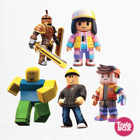 Birthday party cutouts - Roblox Theme