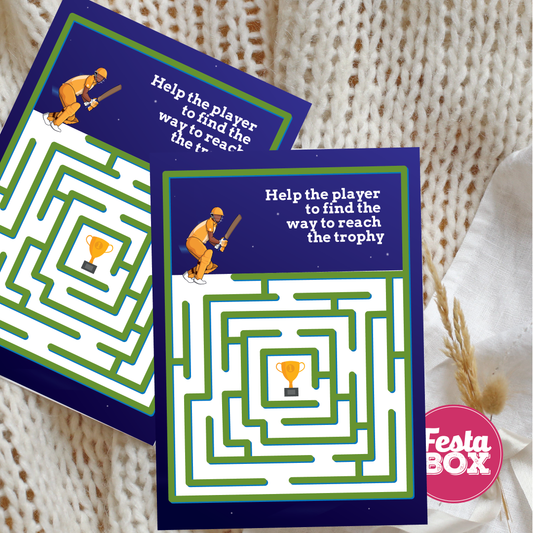 Birthday Game - Find the way - Cricket Theme (Set of 6)