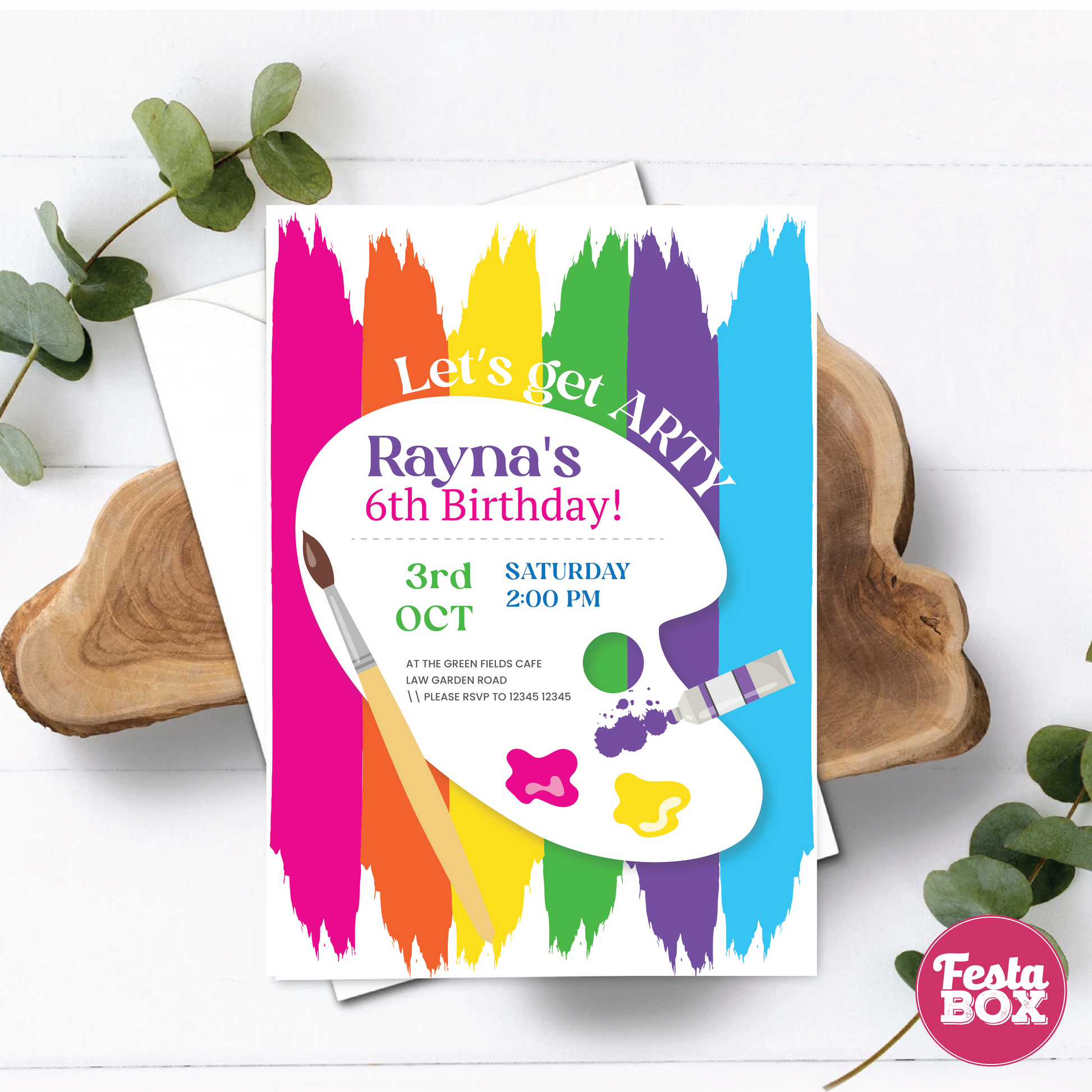 Baby Shower e-Invitation - Arts Theme by Festabox (Set of 6)