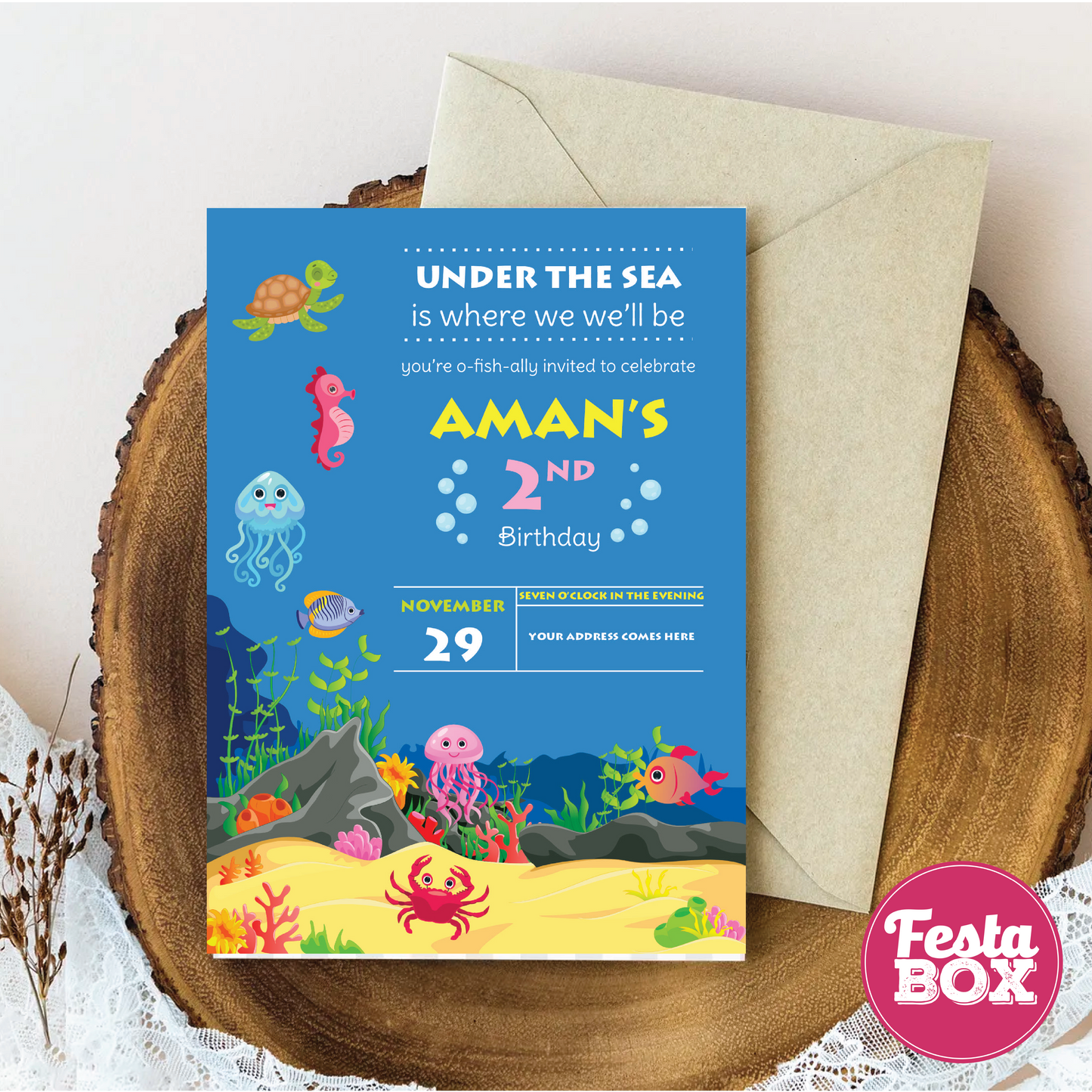 e-Invite for Birthday Party - Under the Sea Theme - Option 2