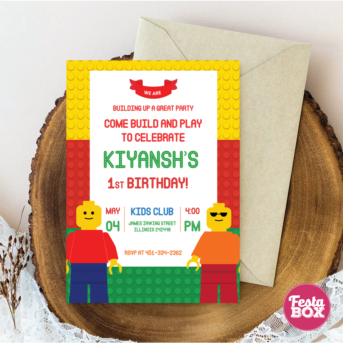 Birthday Party Invitation - Lego Theme