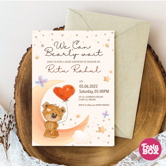 Baby Shower Invitation under the Teddy Bear Collection by Festabox