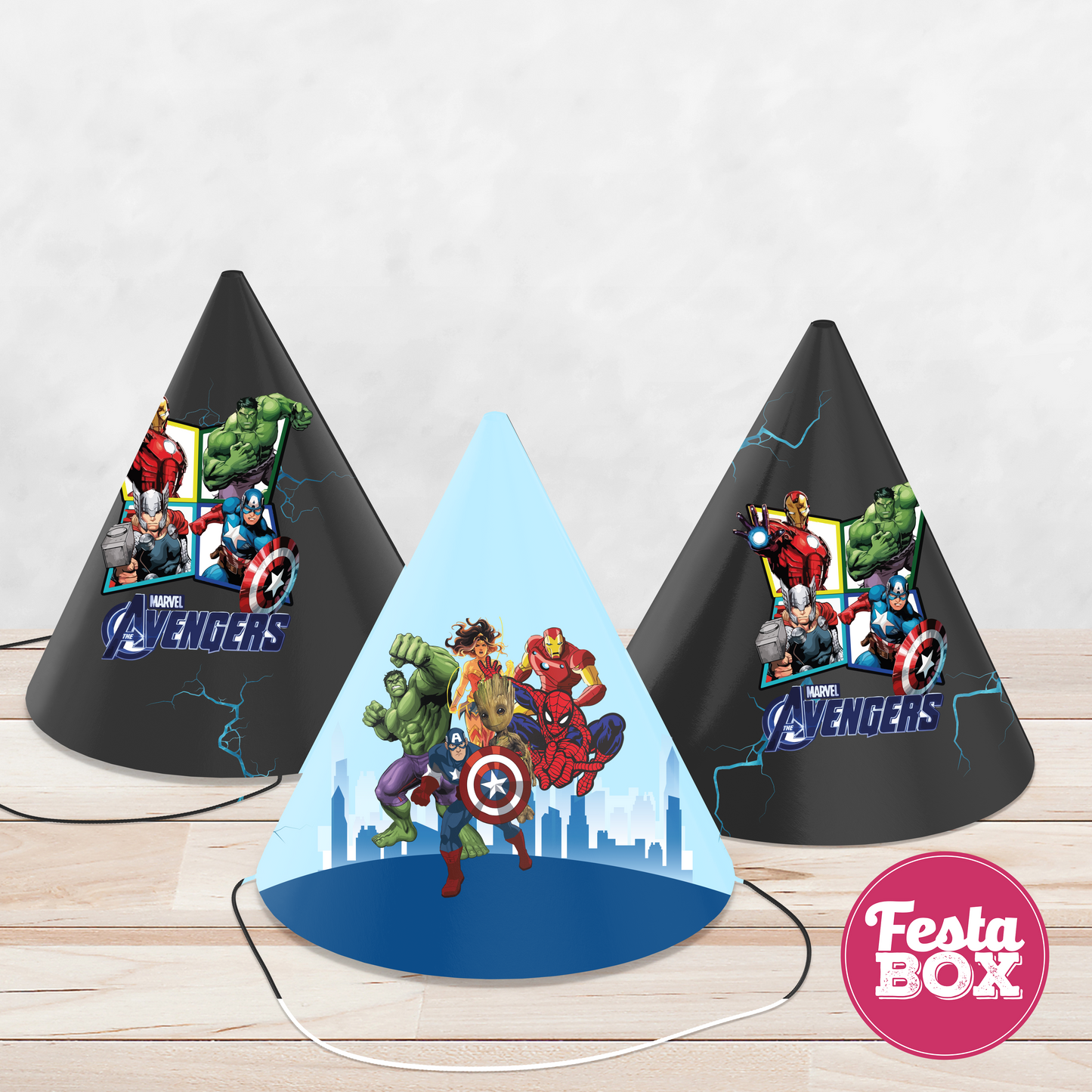 Birthday Celebration Caps - Avengers Theme (Set of 6) - Assorted
