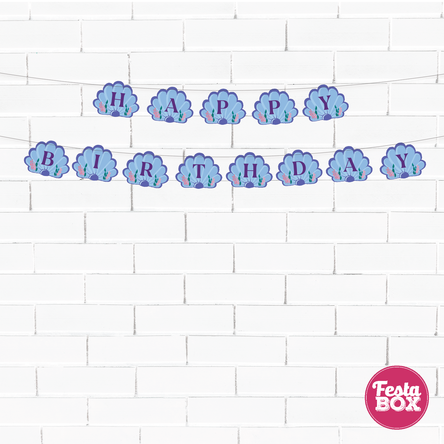 Background Banner for Birthday Party Decoration - Mermaid Theme by Festabox- Option 2