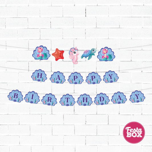 Background Banner for Birthday Party Decoration - Mermaid Theme by Festabox- Option 2