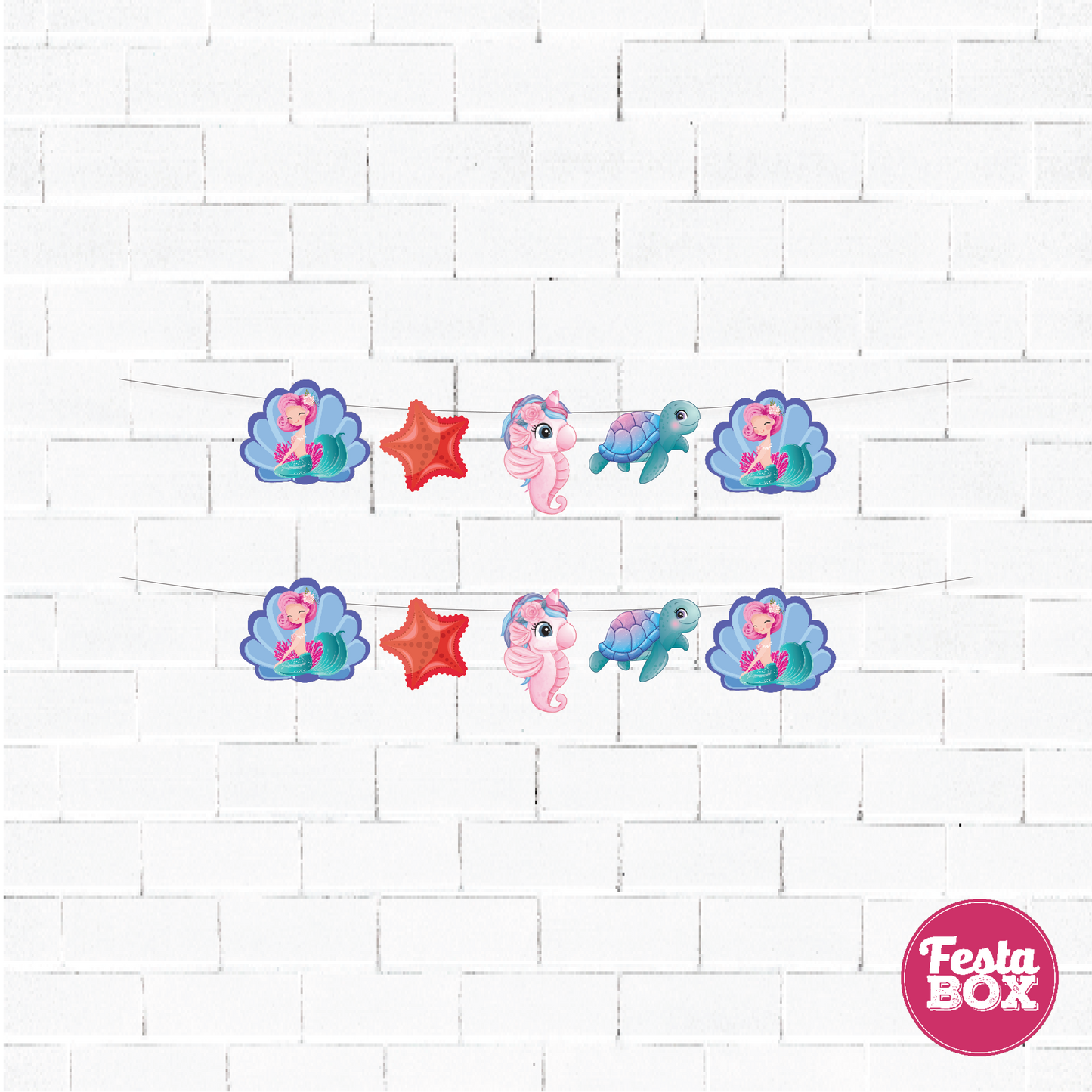 Background Banner for Birthday Party Decoration - Mermaid Theme by Festabox- Option 2