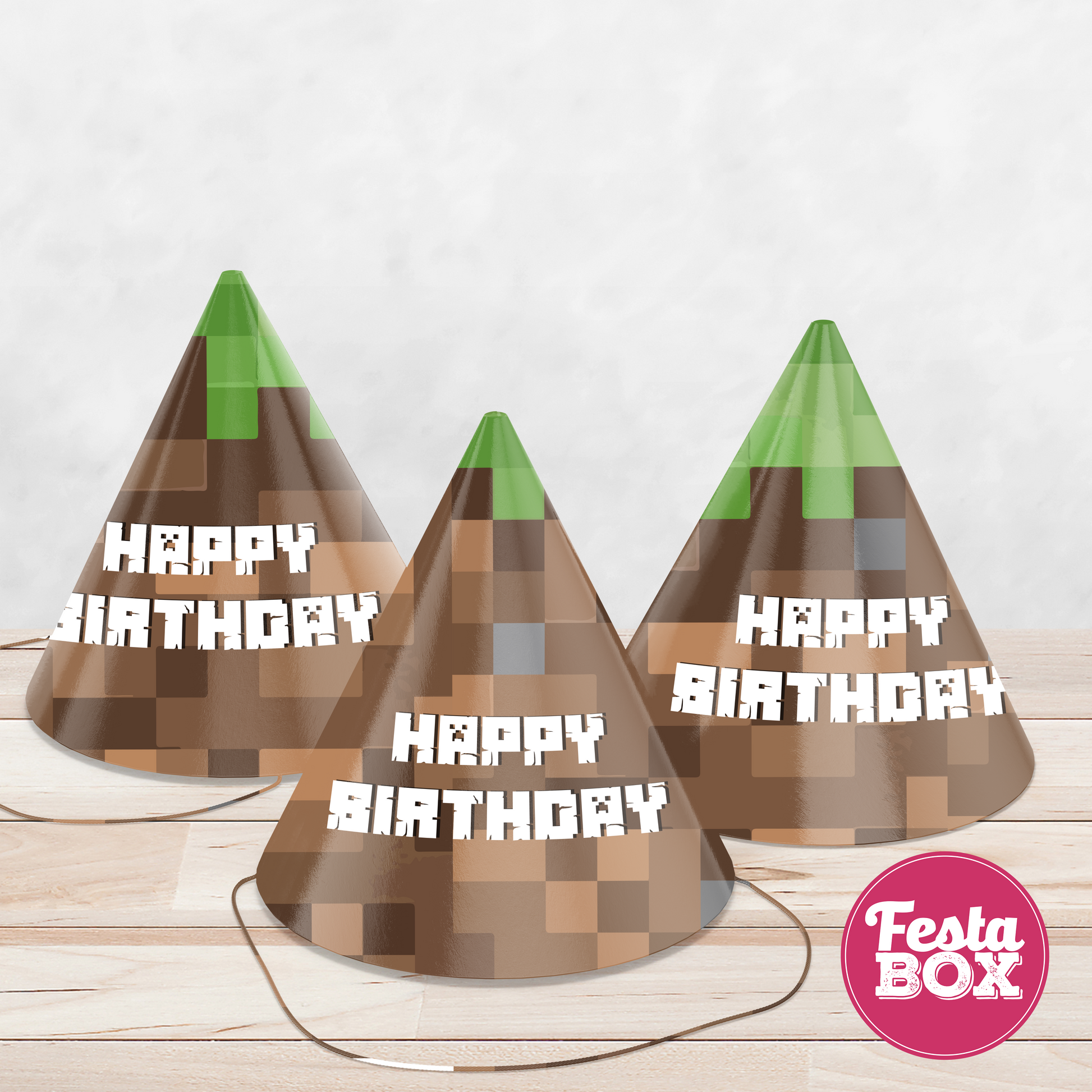 Birthday Celebration Caps - Minecraft Theme - Option 1
