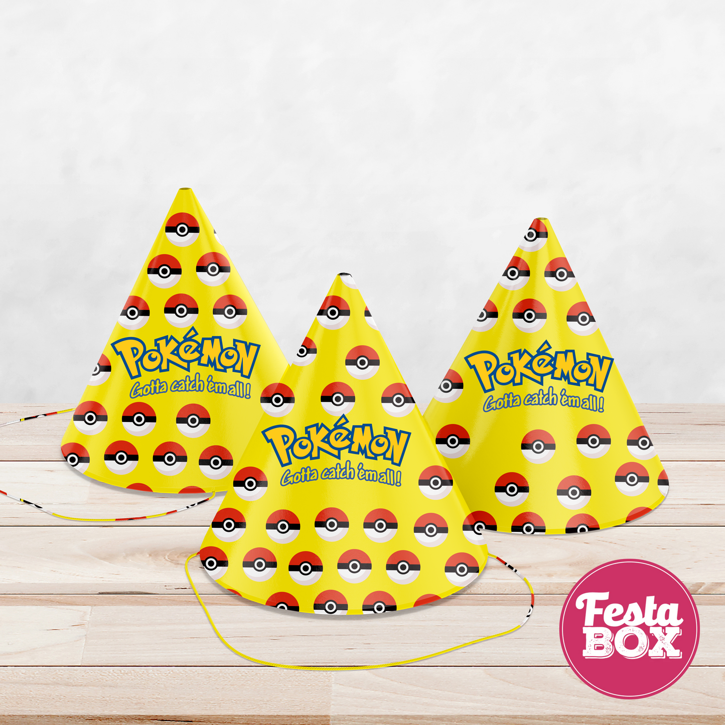 Birthday Celebration Caps - Pokemon Theme (Set of 6) - Option 2