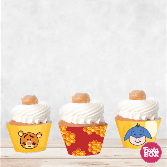Cupcake Wrappers for Birthday Party Decoration - Winnie the Pooh Theme - Assorted