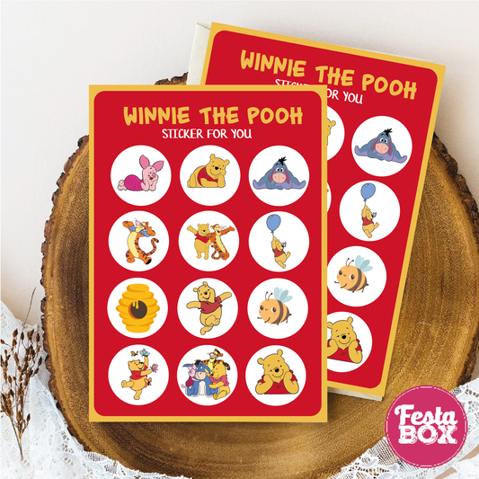Birthday Activities Game - Sticker Sheets - Winnie the Pooh Theme