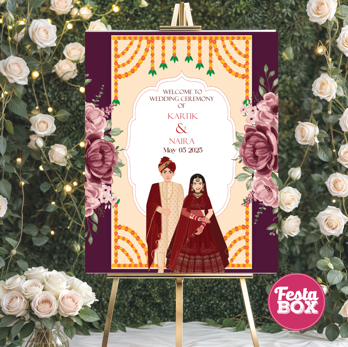 Creative wedding welcome board