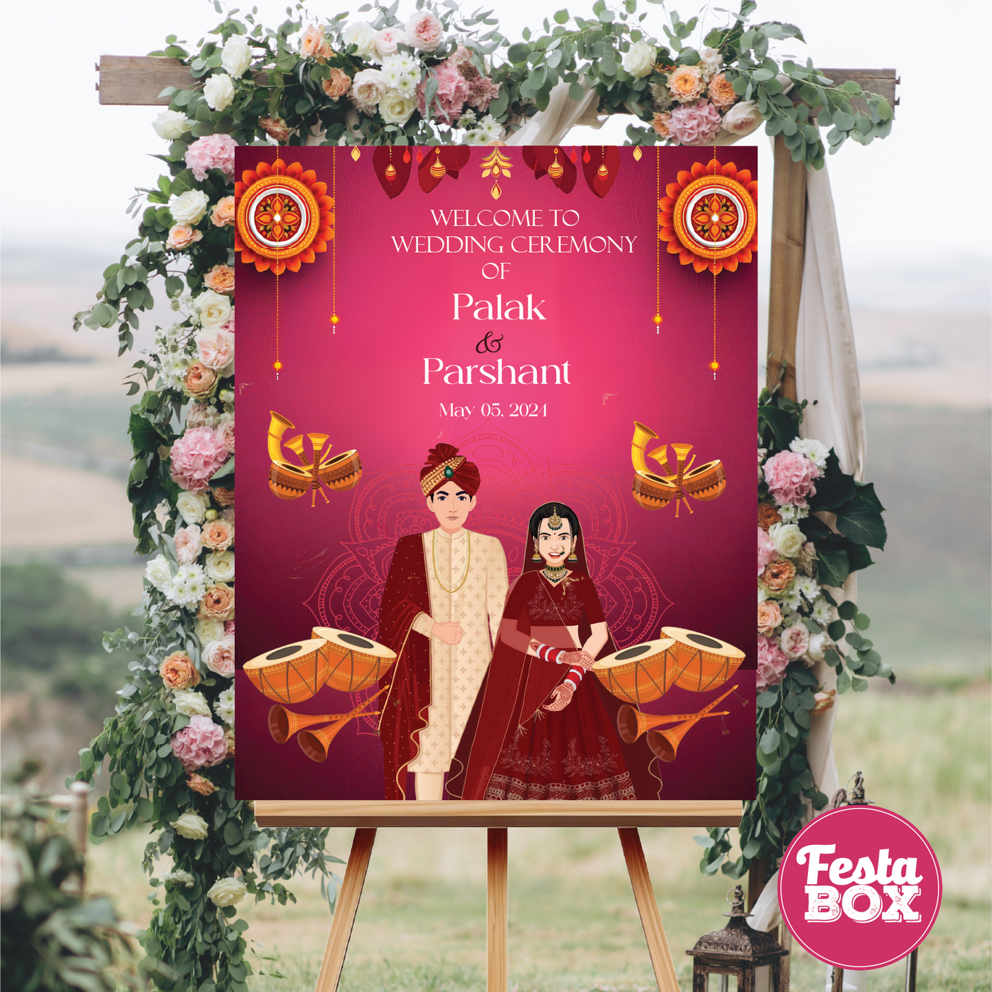 name board design for wedding